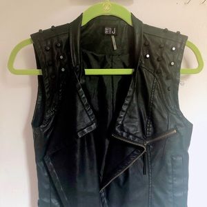 Faux leather studded vest